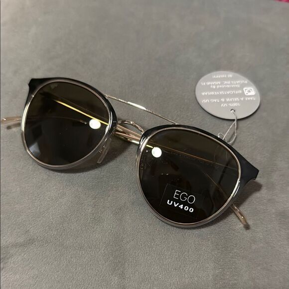 EGO Gold Frame Sunglasses with Dark Lenses Round Frame - NWT 100% UVA